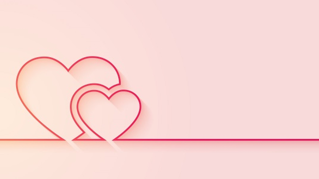 minimal love hearts background with text space